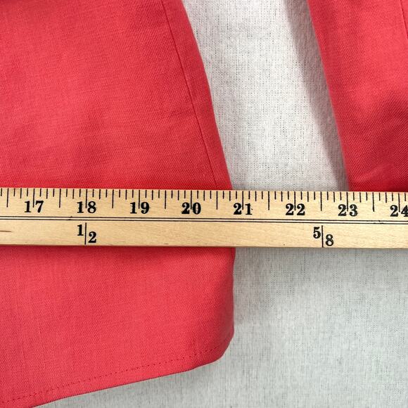 ALC Donovan Linen Blend Blazer Womens 00 Dark Grapefruit Coral Classic Office - Picture 15 of 16